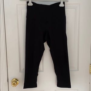 Zella cropped leggings with sheer panel on calves